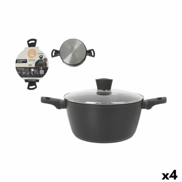 Topf mit Deckel MasterChef 24 cm (4 Stück)