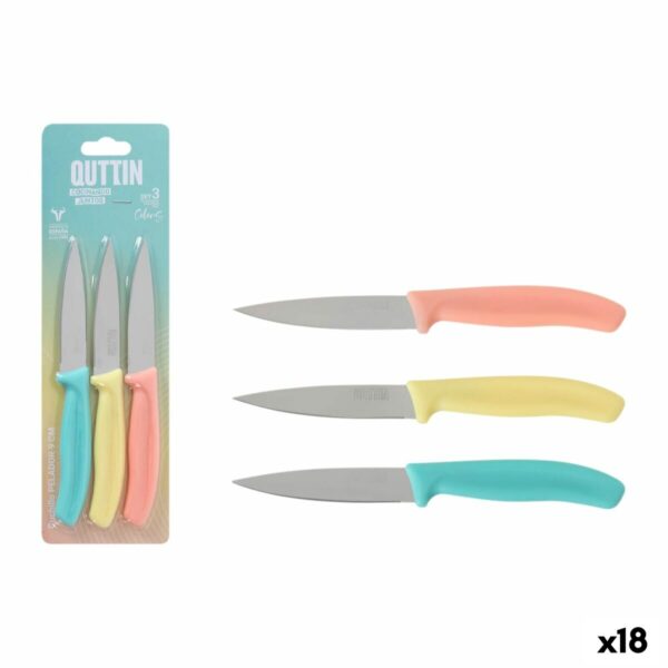 Schälmesserset Quttin Basic Bunt Edelstahl 9 cm 3 Stücke (18 Stück)