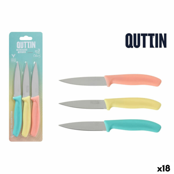 Schälmesserset Quttin Basic Bunt Edelstahl 9 cm 3 Stücke (18 Stück) – Bild 2