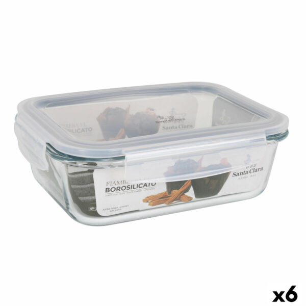 Lunchbox hermetisch Santa Clara Durchsichtig rechteckig 1L (6 Stück)