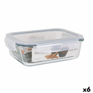 Lunchbox hermetisch Santa Clara Durchsichtig rechteckig 1,5 L (6 Stück)