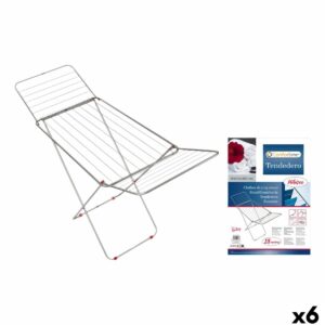 Faltbarer Wäscheständer 18 m Confortime Hibisco Silberfarben Metall 180 x 55 x 109 cm (6 Stück)