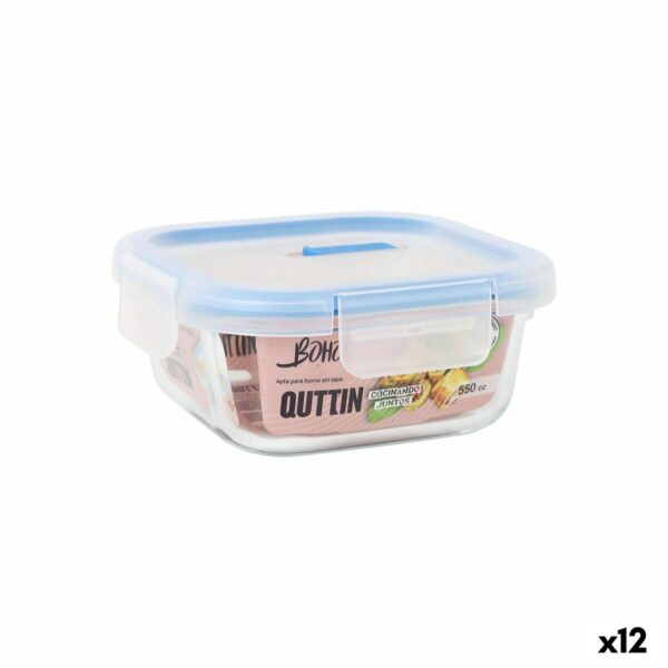 Lunchbox hermetisch Quttin Boho Durchsichtig 550 ml (12 Stück)