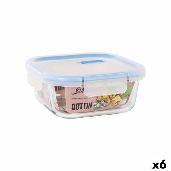 Lunchbox hermetisch Quttin Boho Durchsichtig 750 ml (6 Stück)
