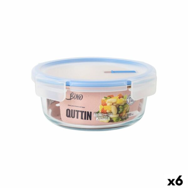 Lunchbox hermetisch Quttin Boho Durchsichtig 0,9 l (6 Stück)