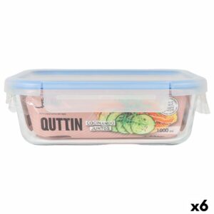 Lunchbox hermetisch Quttin Boho Durchsichtig rechteckig 1 L (6 Stück)