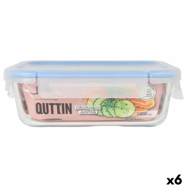 Lunchbox hermetisch Quttin Boho Durchsichtig rechteckig 1 L (6 Stück)