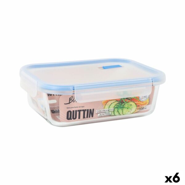 Lunchbox hermetisch Quttin Boho Durchsichtig rechteckig 1,5 L (6 Stück)