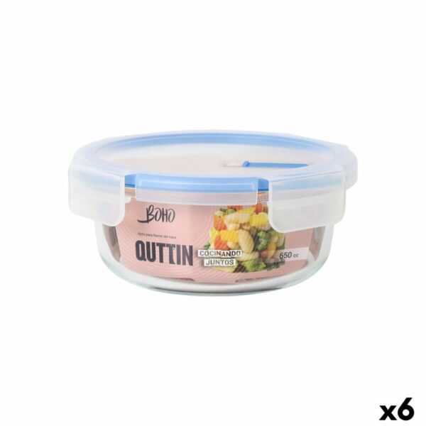 Lunchbox hermetisch Quttin Boho Durchsichtig 650 ml (6 Stück)