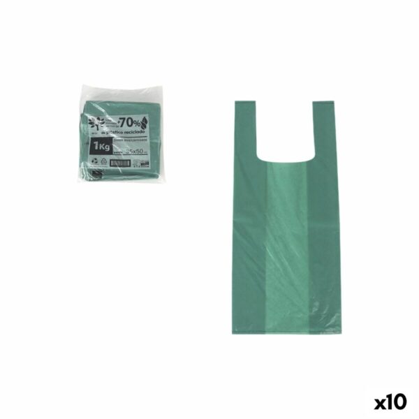 Wiederverwendbare Tasche Inde grün 35 x 50 cm (10 Stück)