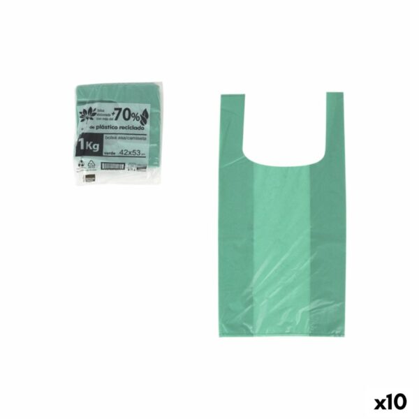 Wiederverwendbare Tasche Inde grün 42 x 53 cm (10 Stück)