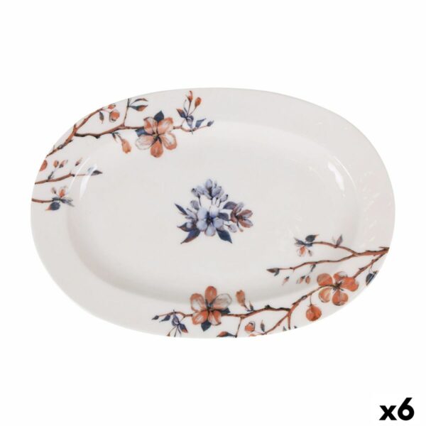 Tablett für Snacks Toscana Blomster Oval 30 x 20 x 2 cm (6 Stück)