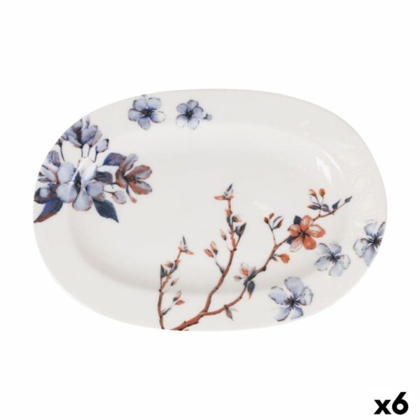 Tablett für Snacks Toscana Blomster Oval 27 x 7 x 1,5 cm (6 Stück)