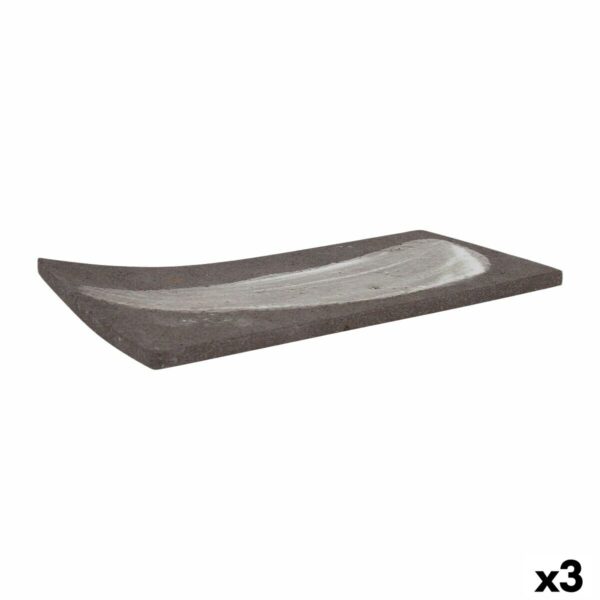 Tablett für Snacks Krakatoa rechteckig 24 x 12 x 1 cm (3 Stück)