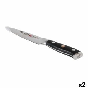 Küchenmesser Quttin Damaskus Schwarz Silberfarben 12 cm (2 Stück)