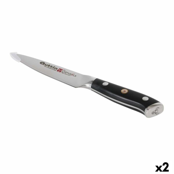 Küchenmesser Quttin Damaskus Schwarz Silberfarben 12 cm (2 Stück)