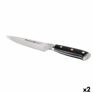 Küchenmesser Quttin DAMASKUS Schwarz Silberfarben 15 cm (2 Stück)