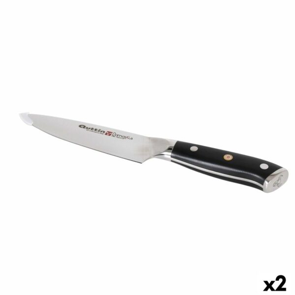 Küchenmesser Quttin DAMASKUS Schwarz Silberfarben 15 cm (2 Stück)
