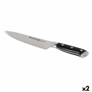 Küchenmesser Quttin DAMASKUS Schwarz Silberfarben 20 cm (2 Stück)