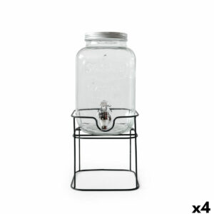 Getränkedispenser La Mediterránea Rustik Metall Glas 4 L 17 x 17 x 30,5 cm (4 Stück)
