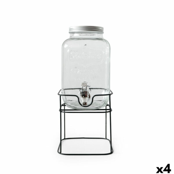 Getränkedispenser La Mediterránea Rustik Metall Glas 4 L 17 x 17 x 30,5 cm (4 Stück)