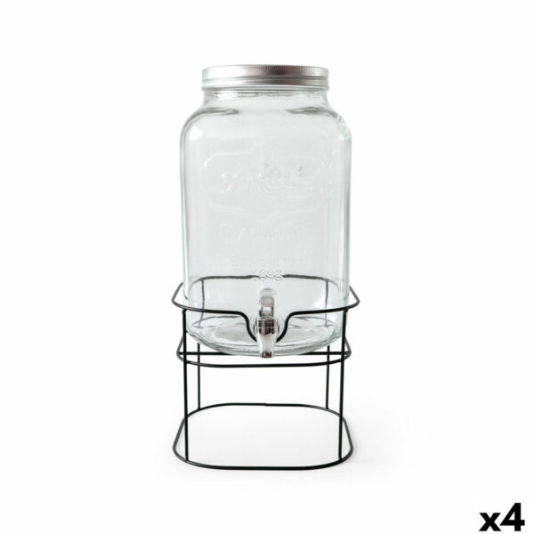 Getränkedispenser La Mediterránea Rustik Metall Glas 8 L 22 x 22 x 37 cm (4 Stück)