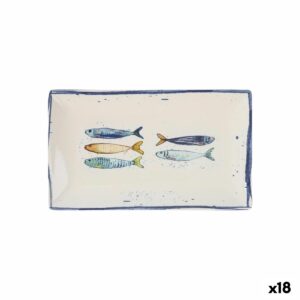 Kochschüssel La Mediterránea Peixe rechteckig Fische 25,3 x 15 x 2 cm (18 Stück)