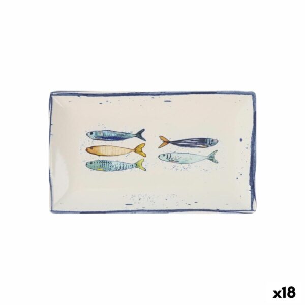 Kochschüssel La Mediterránea Peixe rechteckig Fische 25,3 x 15 x 2 cm (18 Stück)