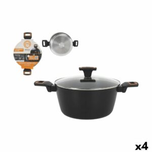 Topf mit Deckel MasterChef 24 cm 2,5 mm (4 Stück)