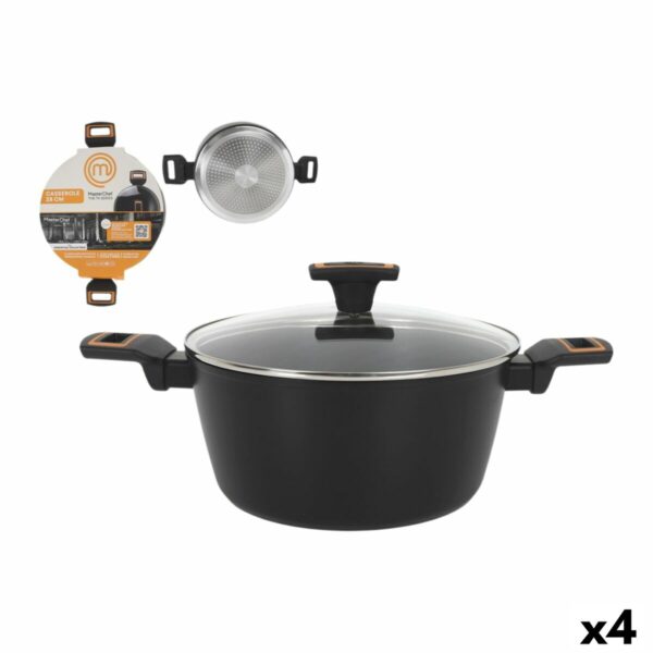 Topf mit Deckel MasterChef 28 cm 2,5 mm (4 Stück)