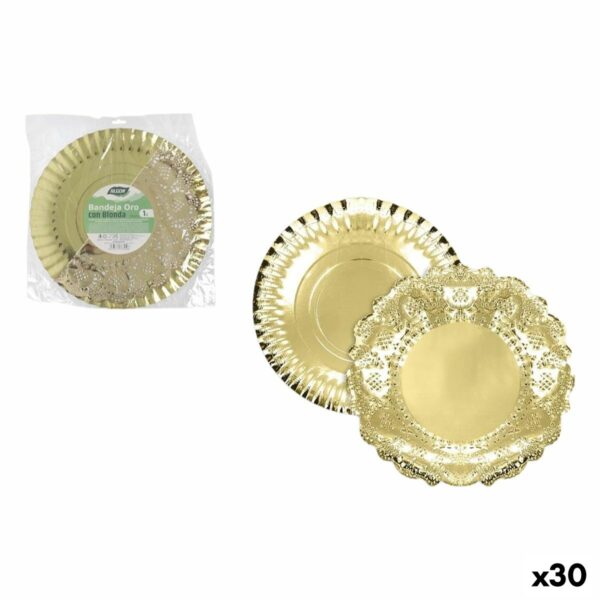 Tablett für Snacks Algon rund 35 cm (30 Stück)