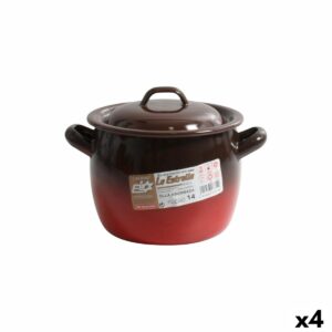 Kochtopf mit Deckel La Estrella Fuego ø 12 x 11 cm (4 Stück)
