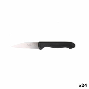 Schälmesserset Cuyfor Schwarz Silberfarben Edelstahl 7,5 cm 6 Stücke (24 Stück)