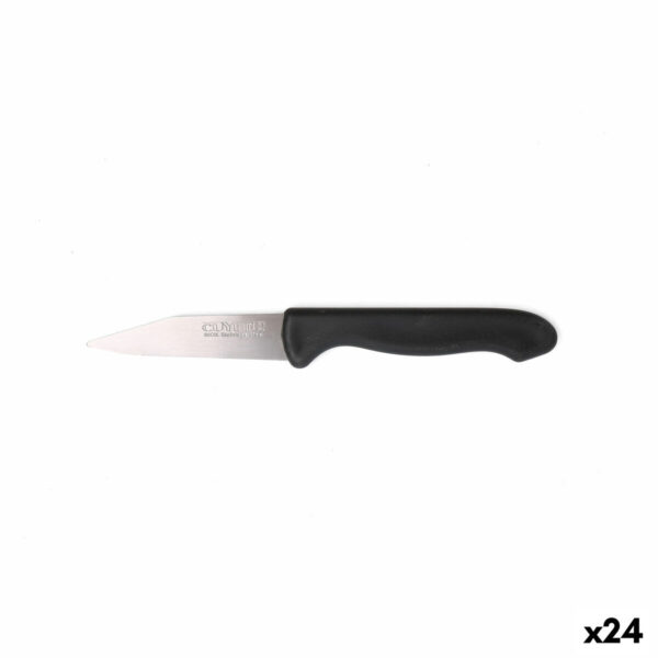Schälmesserset Cuyfor Schwarz Silberfarben Edelstahl 7,5 cm 6 Stücke (24 Stück)