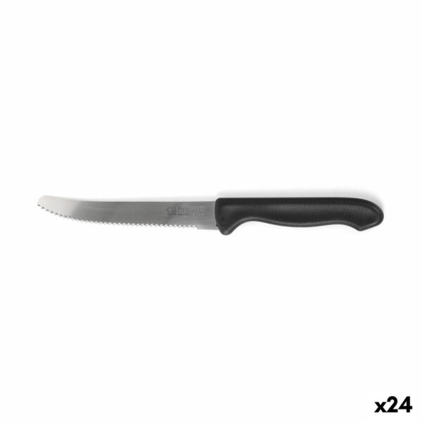 Steakmesser-Set Cuyfor Schwarz Silberfarben 12 cm 6 Stücke (24 Stück)