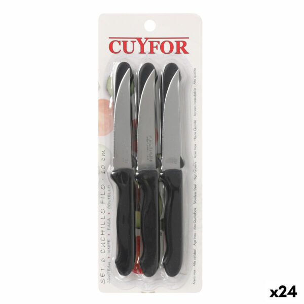 Messerset Cuyfor Filo Schwarz Silberfarben 6 Stücke (24 Stück)