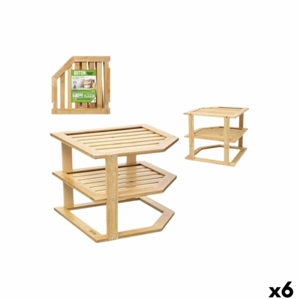 Eckregal Quttin Bambus 25,5 x 25,5 x 23 cm (6 Stück)