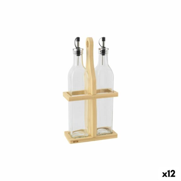Gewürzset Quttin Braun Durchsichtig Glas Bambus 0,5 L 2 Stücke (12 Stück)