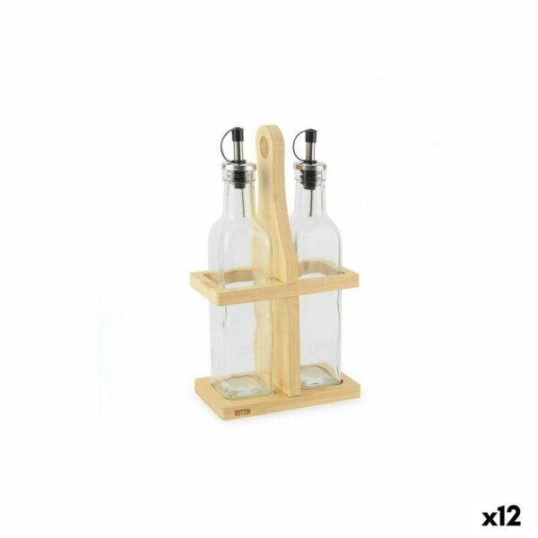 Gewürzset Quttin Braun Durchsichtig Glas Bambus 250 ml 2 Stücke (12 Stück)