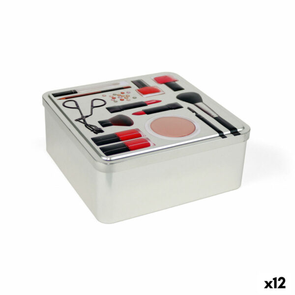 Mehrzweckbox Confortime Make-Up Metall 19,7 x 19,7 x 8 cm (12 Stück)