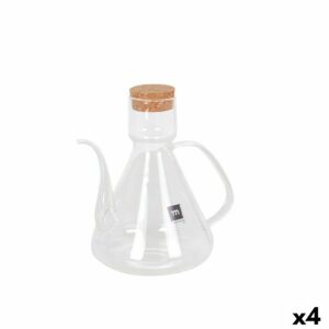 Ölfläschchen La Mediterránea Bell Durchsichtig Silikon Borosilikatglas 1 L (4 Stück)