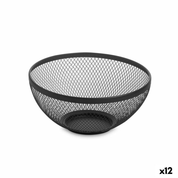 Obstschale Confortime Schwarz Metall 26 x 12,5 cm (12 Stück)