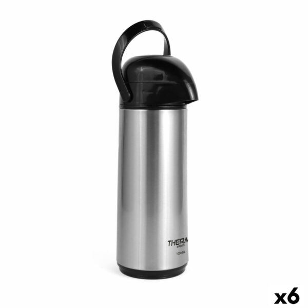 Thermosflasche ThermoSport Silberfarben 1 L (6 Stück)