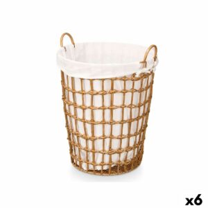 Korb Kipit HX30552 natürlich Polyester Stoff Polypropylen Eisen Kunststoff 50 % Baumwolle 46 x 59 x 43 cm (6 Stück)
