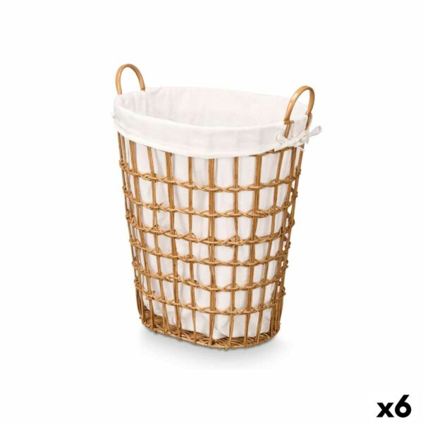 Korb Kipit HX30555 natürlich Polyester Stoff Polypropylen Eisen Kunststoff 50 % Baumwolle 49 x 58 x 35 cm (6 Stück)