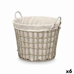 Korb Kipit HX30559 Grau Polyester Stoff Polypropylen Eisen Kunststoff 50 % Baumwolle 53 x 43 x 44 cm (6 Stück)
