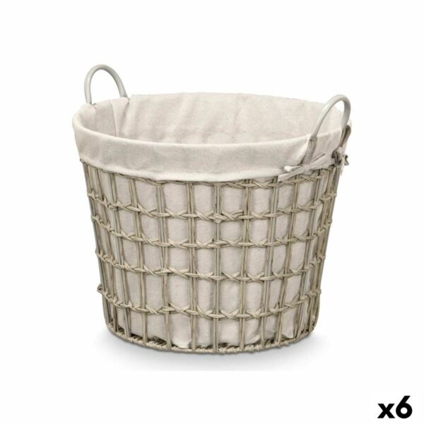 Korb Kipit HX30559 Grau Polyester Stoff Polypropylen Eisen Kunststoff 50 % Baumwolle 53 x 43 x 44 cm (6 Stück)