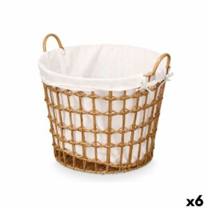 Korb Kipit HX30561 natürlich Polyester Stoff Polypropylen Eisen Kunststoff 50 % Baumwolle 50 x 43 x 44 cm (6 Stück)
