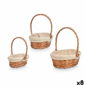 Korbsatz Kipit HX31275S/3 natürlich Polyester korb Stoff 50 % Baumwolle 34 x 39,5 x 30 cm 34 x 40 x 30 cm 3 Stücke (8 Stück)
