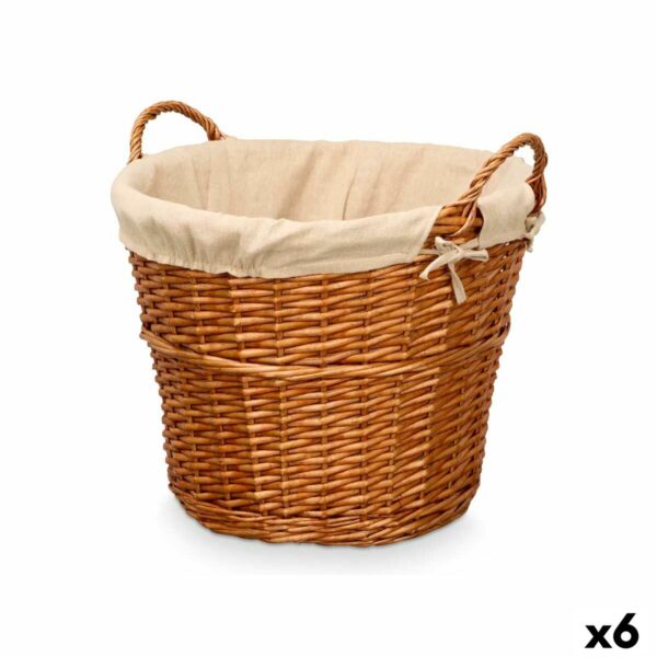 Korb Kipit HX31037 natürlich Polyester korb Stoff 50 % Baumwolle (6 Stück)